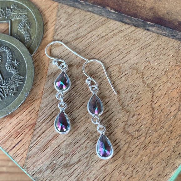 ✨MYSTIC TOPAZ + STERLING EARRINGS✨ - Picture 4 of 8